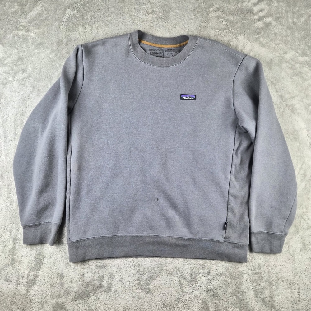 Y2K Patagonia Mens Large Gray Crewneck Sweatshirt Pullover Fleece Regular Fit